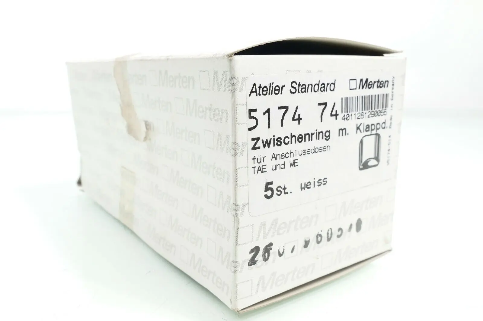 Produktfoto 1 von 5x Merten Basis Atelier Zwischenring mit Klappdeckel für Anschlussdosen | 517474
