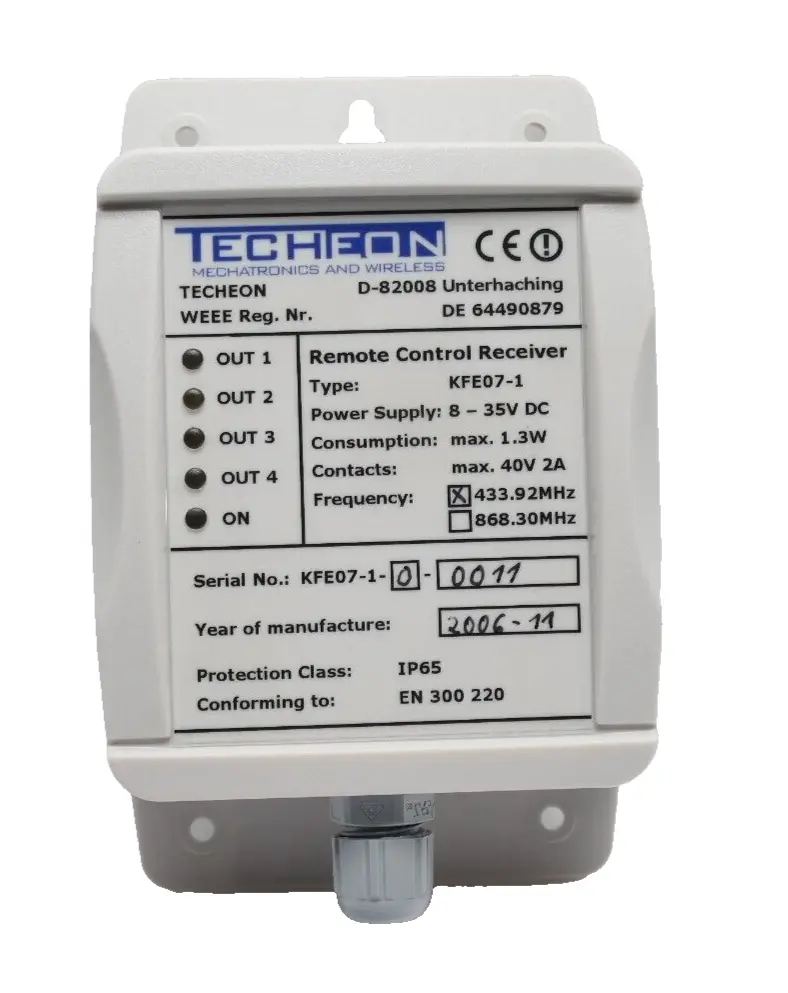 Produktfoto 1 von Techeon KFE07-1 Remote Control Receiver | 8-35V DC 1,3W 40V 2A 433.92MHz