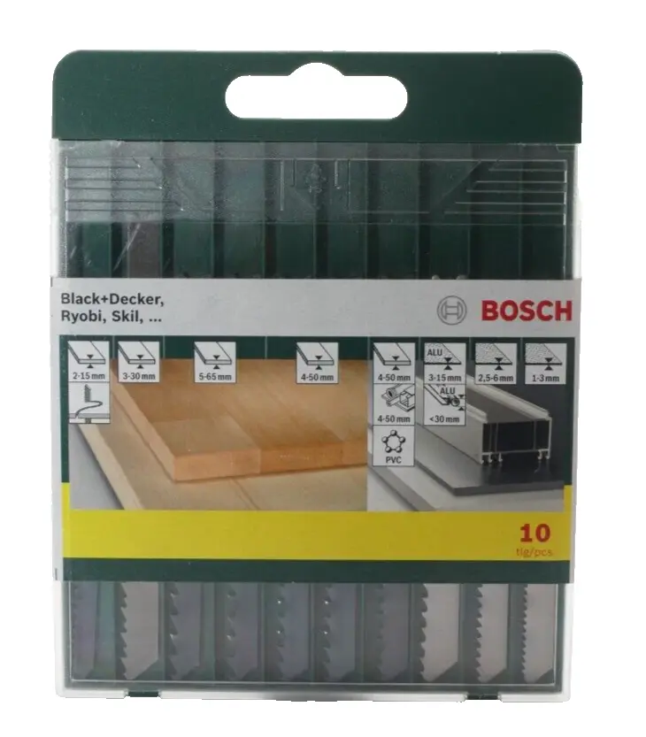 Produktfoto 1 von Bosch Stichsägeblätter 10tlg. Holz Kunststoffe Metall Aluminium | 2607019460