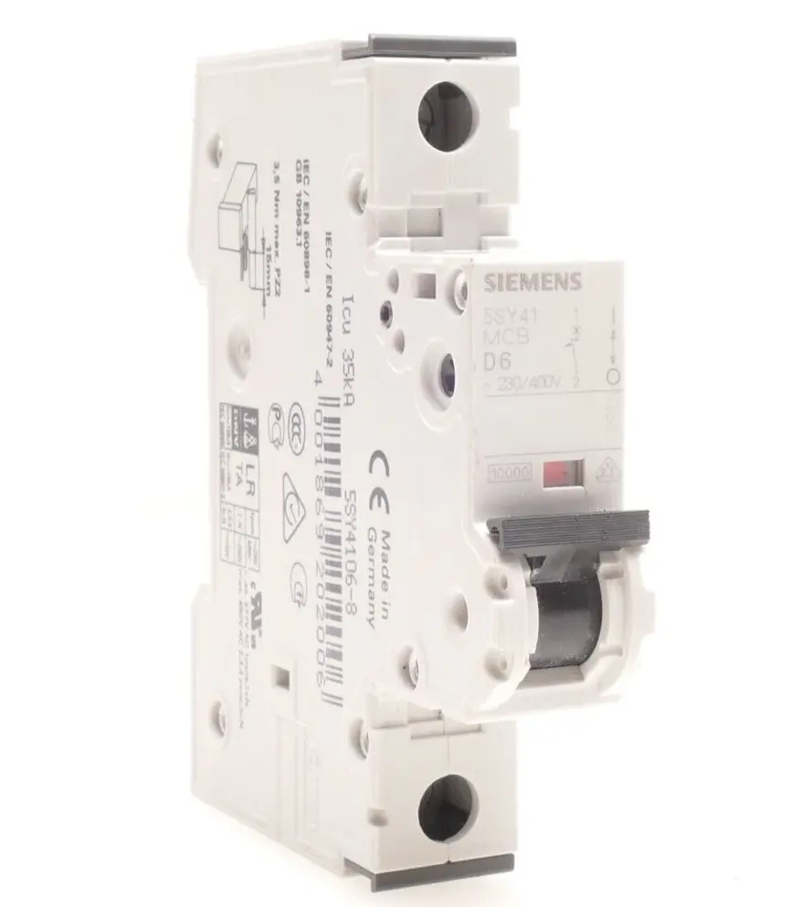 3x Siemens MCB Leitungsschutzschalter 230/400V 5SY4 106-8 | D6 | 5SY4106-8