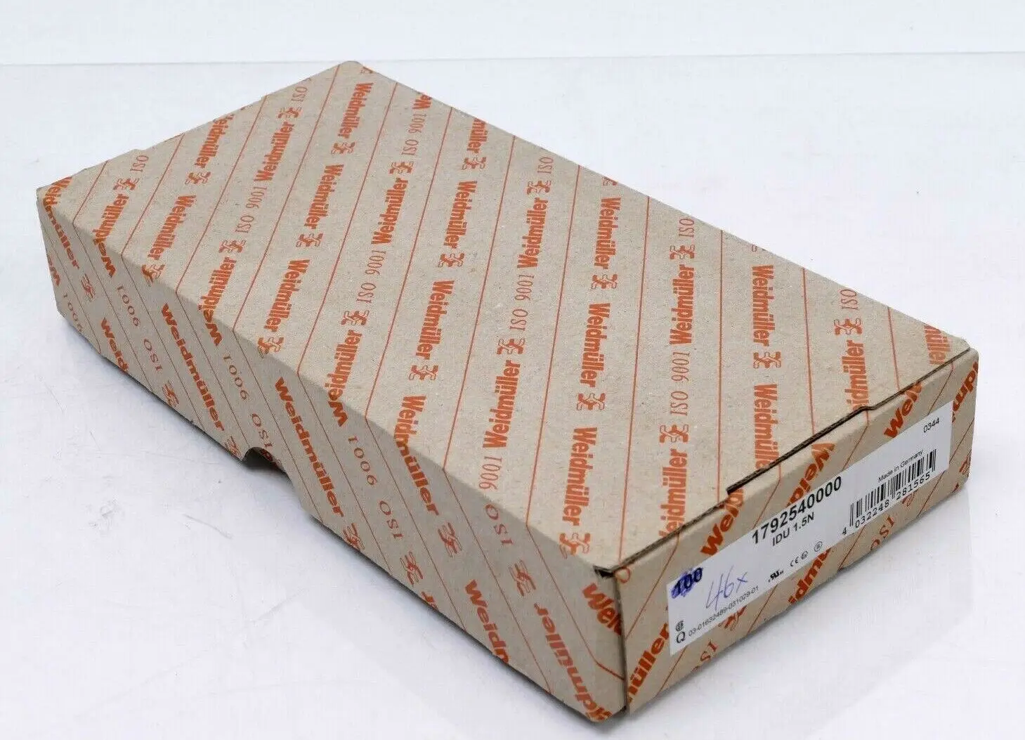 Produktfoto 1 von 46x Weidmüller Durchgangs-Reihenklemme IDU 1.5N | 1792540000