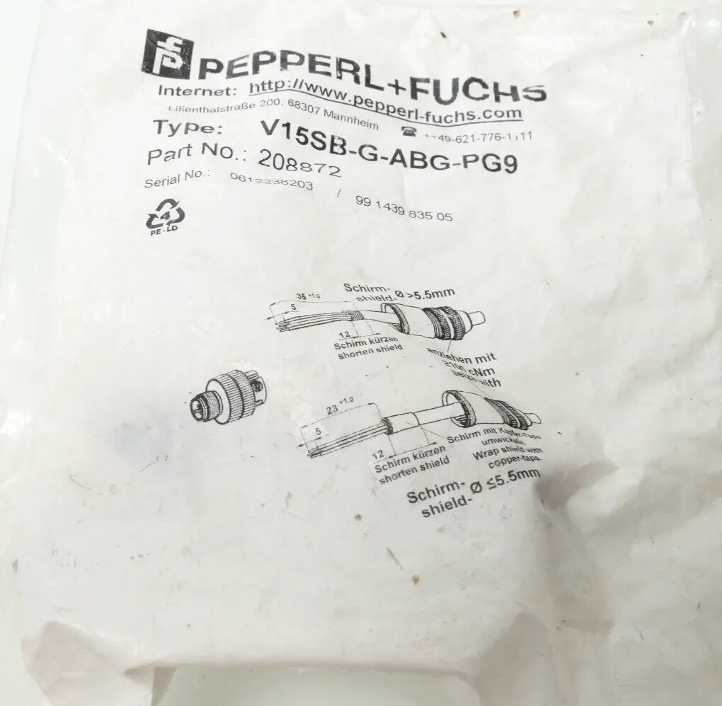 Pepperl + Fuchs Sensor-/Aktor-Steckverbinder V15SB-G-ABG-PG9 | 208872