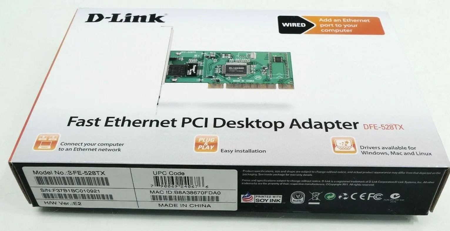 Produktfoto 1 von D-Link Fast Ethernet PCI Desktop Adapter DFE-528TX
