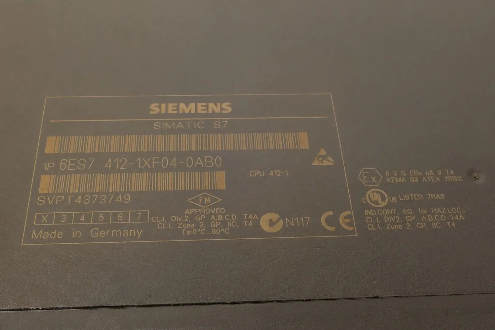 Produktfoto 1 von Siemens SIMATIC S7 | 6ES7 412-1XF04-0AB0 | E:02 V4.0.4 | 6ES7412-1XF04-0AB0