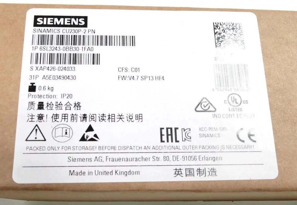 Produktfoto 1 von Siemens SINAMICS CU230P-2 PN | CFS:C01 FW: V4.7 | 6SL3243-0BB30-1FA0