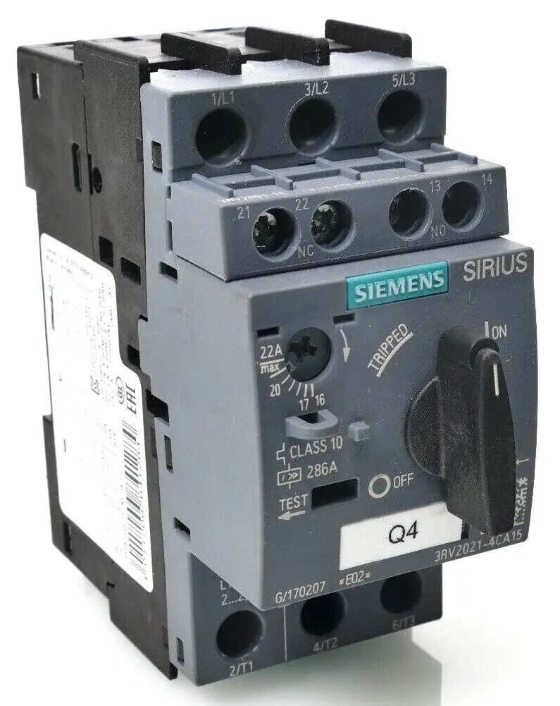 Produktfoto 1 von Siemens SIRIUS Leistungsschalter 3RV2 021-4CA15 | E:02 | 3RV2021-4CA15