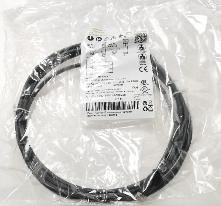 Produktfoto 1 von Murr Elektronik M8 St. 0° / M8 Bu. 0° Kabel 2,5m | 7000-88001-6300250