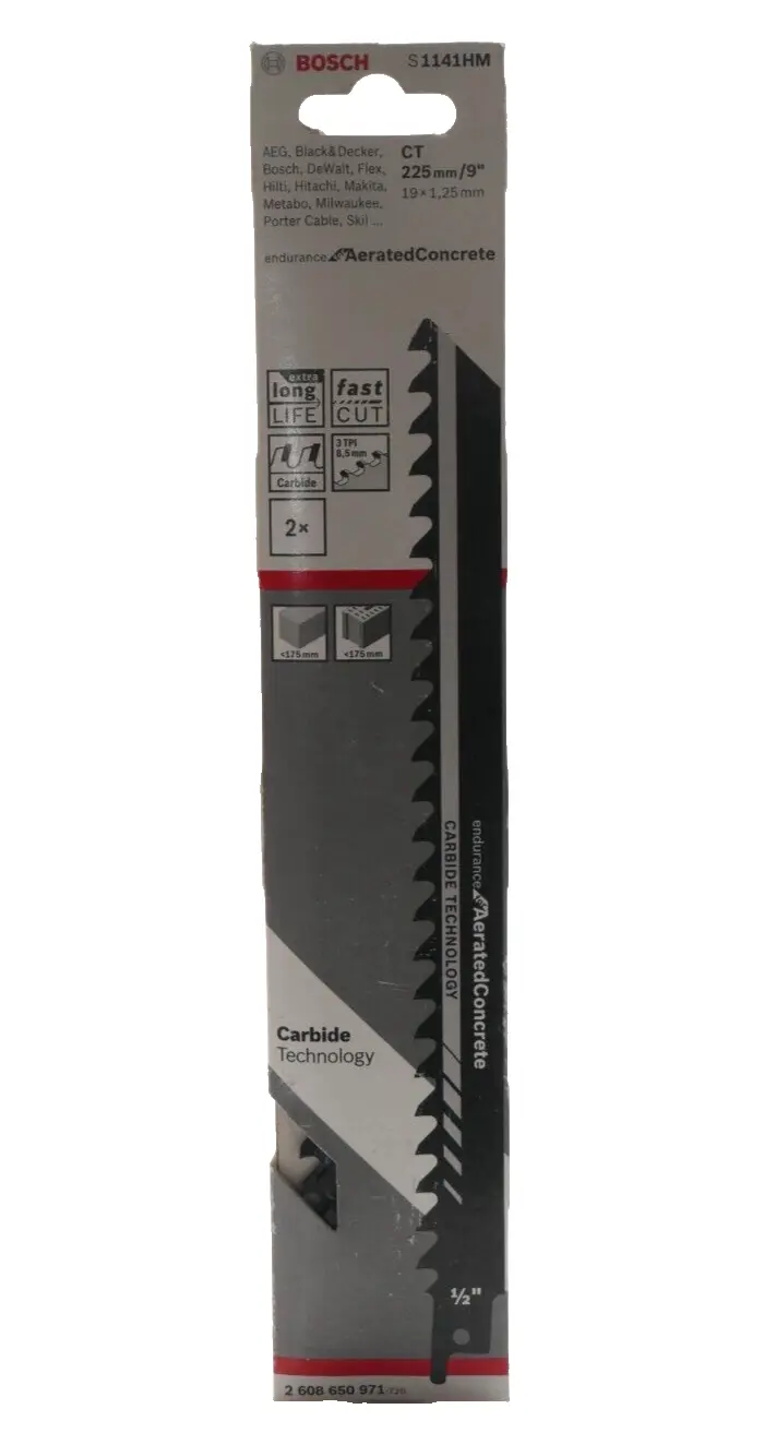 Produktfoto 1 von 2x Bosch Säbelsägeblatt S1141HM | CT 225mm/9" | 2608650971-720