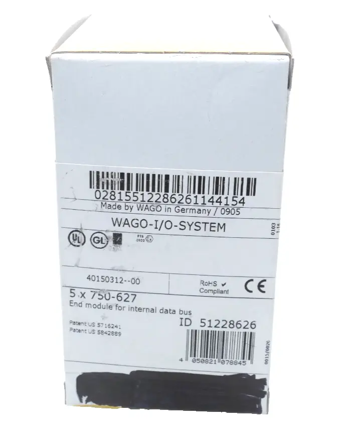 Produktfoto 1 von 5x Wago End module for internal data bus | 750-627