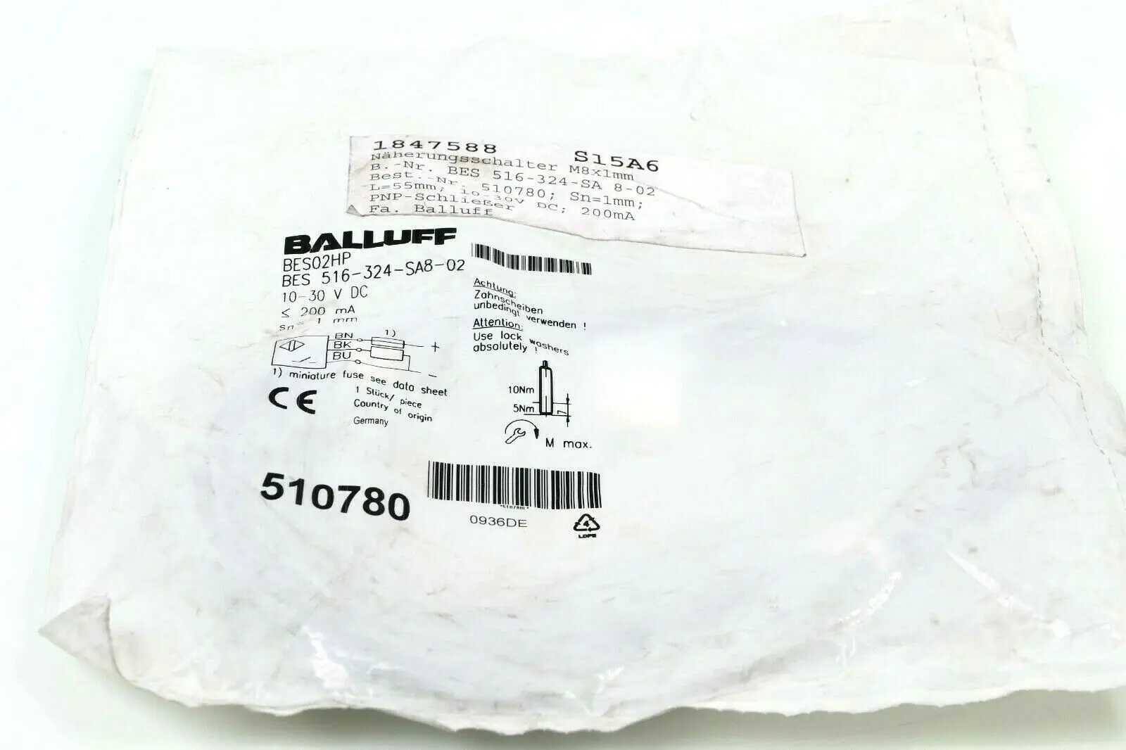 Produktfoto 1 von Balluff Induktive Näherungsschalter BES 516-324-SA8-02 | BES02HP