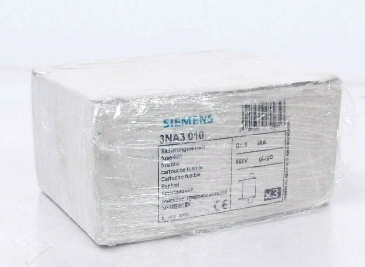 Produktfoto 1 von 3x Siemens NH-Sicherungseinsatz Gr. 0 25A 600V gL/gG 3NA3 010 | 3NA3010