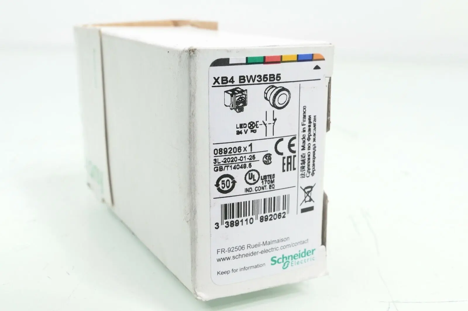 Produktfoto 1 von Schneider Electric XB4 BW35B5 Druckknopf XB4BW35B5 | 089206