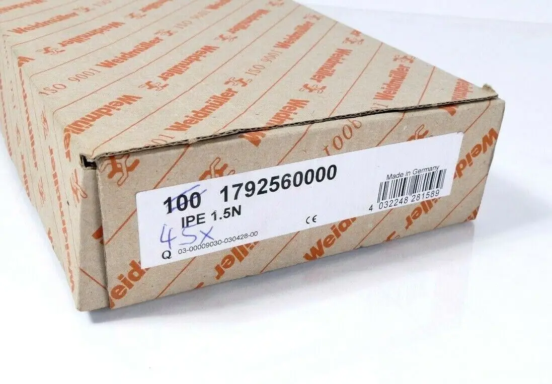 Produktfoto 1 von 45x Weidmüller Schutzleiter Reihenklemme IPE 1.5N | 1792560000