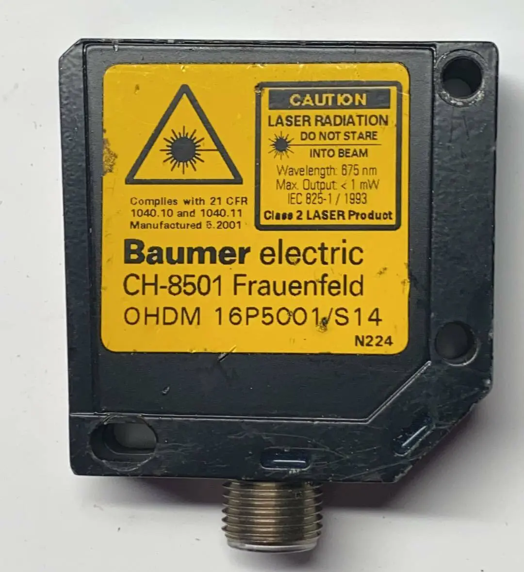 Produktfoto 1 von Baumer Optischer Näherungsschalter OHDM 16P5001/S14 Laser-Lichttaster