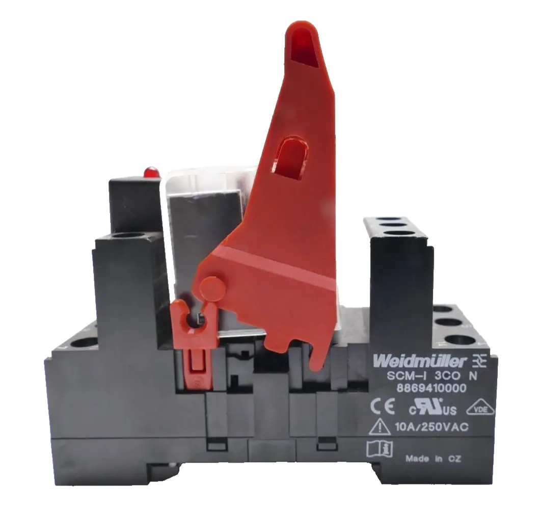 Produktfoto 1 von 6x Weidemüller 8869410000 Relaissockel Typ SCM-I 3CO N + RCM370524  (8690030000)