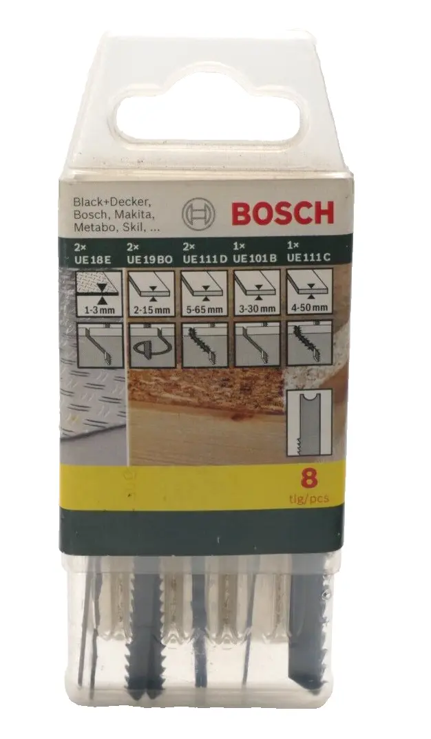 Produktfoto 1 von Bosch Stichsägeblatt 8tlg. Holz Holzwerkstoff Metall 2 607 019 459 | 2607019459