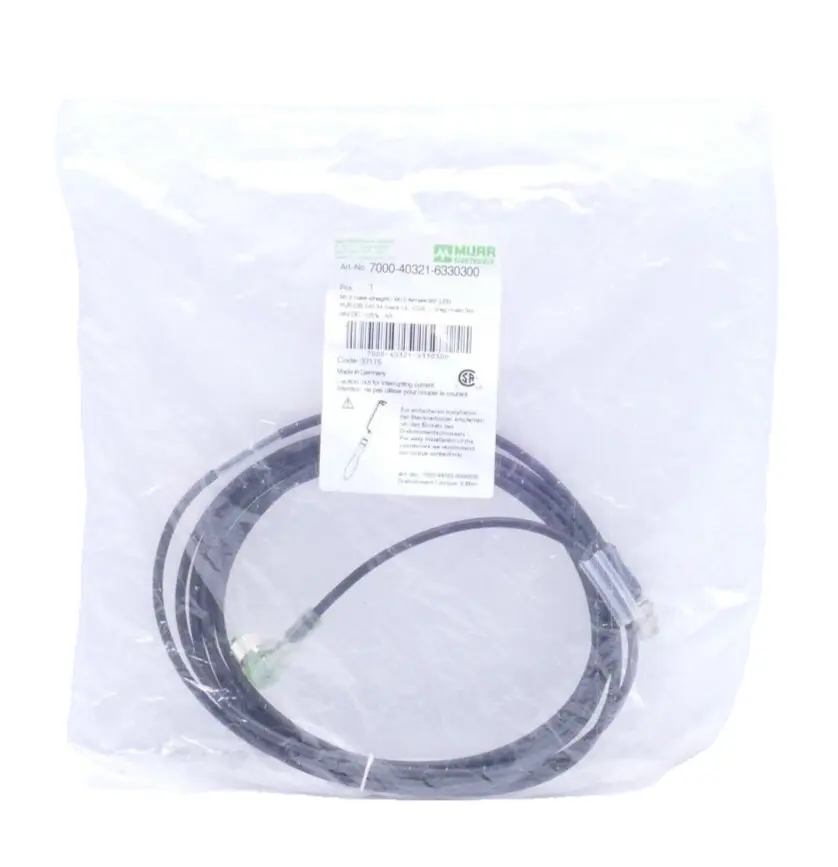 Produktfoto 1 von Murr Elektronik M12 St. 0° / M12 Bu. 90° A-kod. Kabel 3m | 7000-40321-6330300
