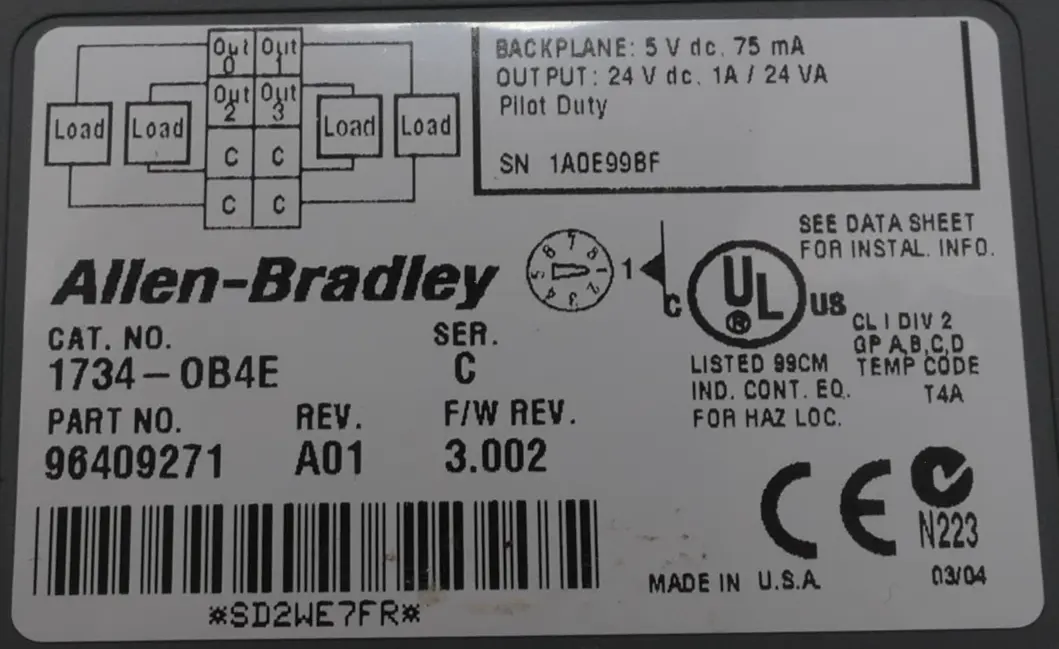Produktfoto 1 von 2x Allen-Bradley Ausgansmodul | Ser. C | 1734-0B4E