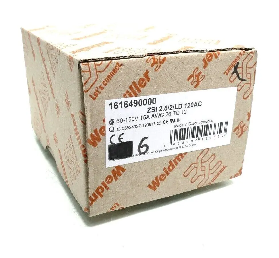 Produktfoto 1 von 6x Weidmüller Reihenklemme ZSI 2.5/2/LD 120AC | 1616490000