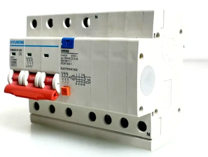 Produktfoto 1 von Hyundai HiBD63-N C63 Miniature Circuit Breaker 415V | HIRD63 | 50A 300mA
