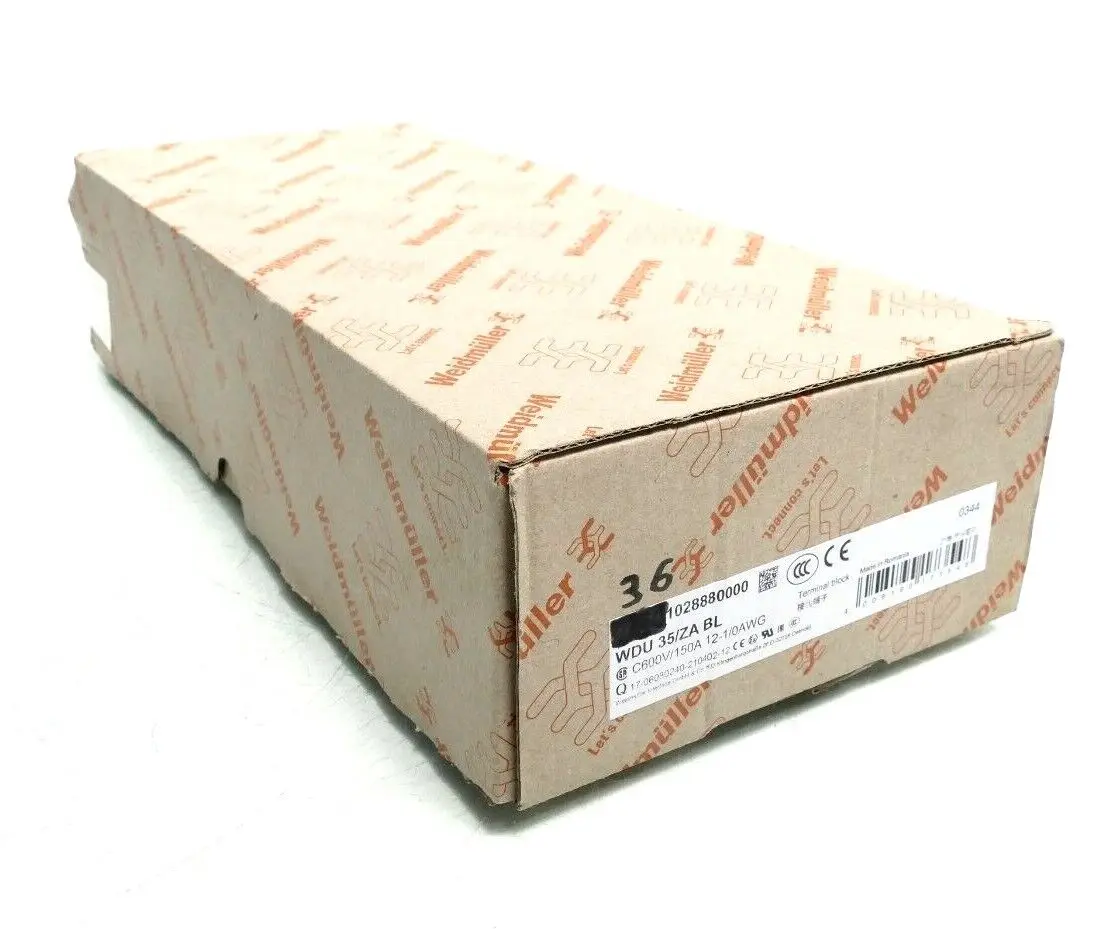 Produktfoto 1 von 36x Weidmüller Durchgangs-Reihenklemme WDU 35/ZA BL | 1028880000