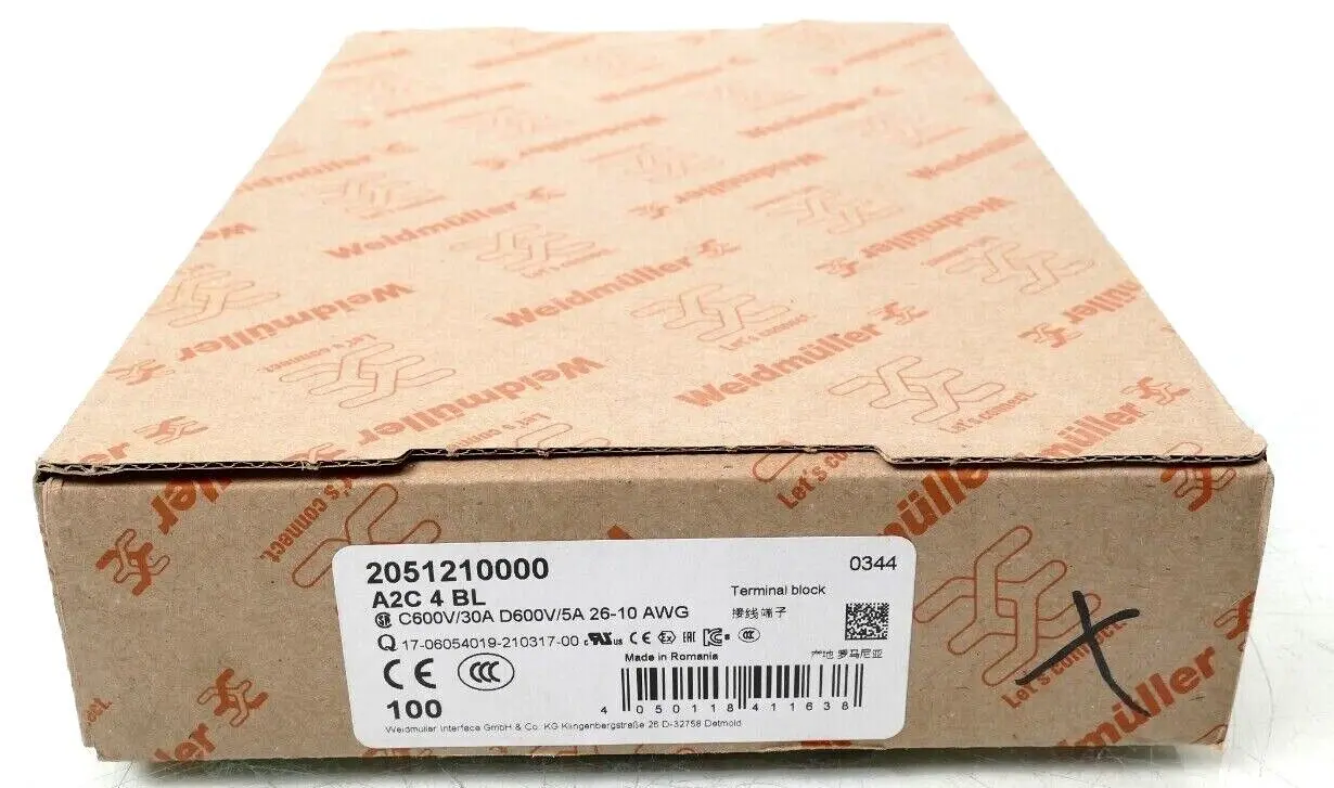 Produktfoto 1 von 100x Weidmüller Steckverbinder A2C 4 BL | 2051210000