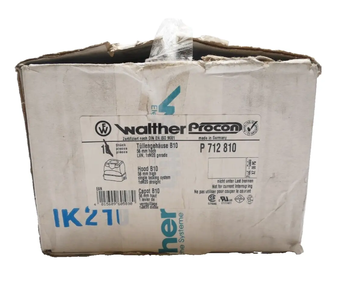 Produktfoto 1 von 9x Walther Procon P712810 Tüllengehäuse B10 | 56mm hoch | LVN, 1xM20 gerade