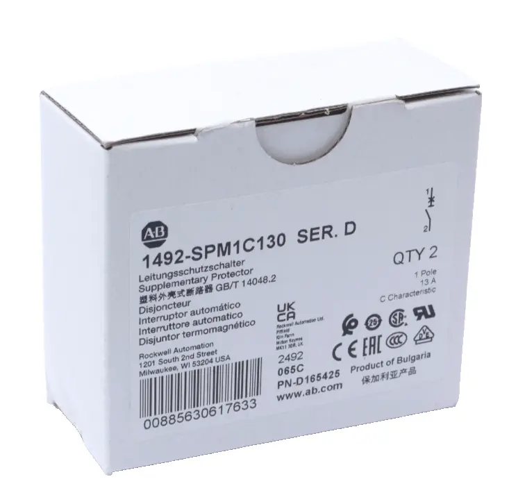 Produktfoto 1 von 2x Allen-Bradley Leitungsschutzschalter | Ser. D | 1492-SPM1C130