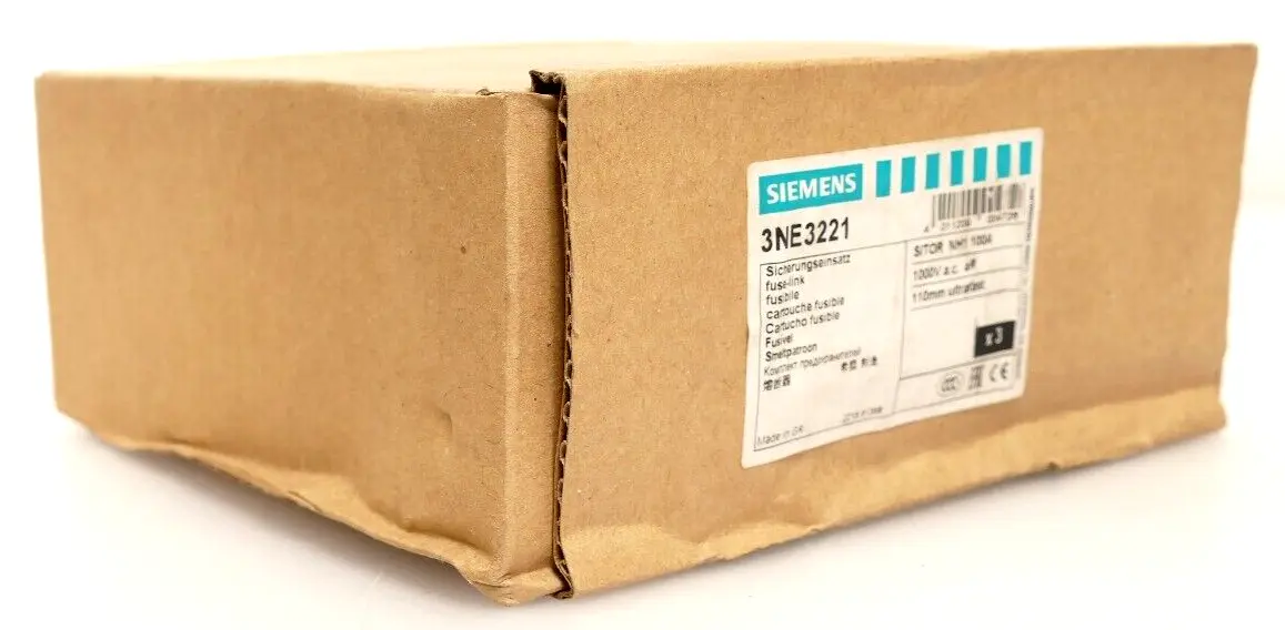 Produktfoto 1 von 3x Siemens Sitor Sicherungseinsatz 3NE3 221 | 1000V a.c. aR | NH1 100A | 3NE3221