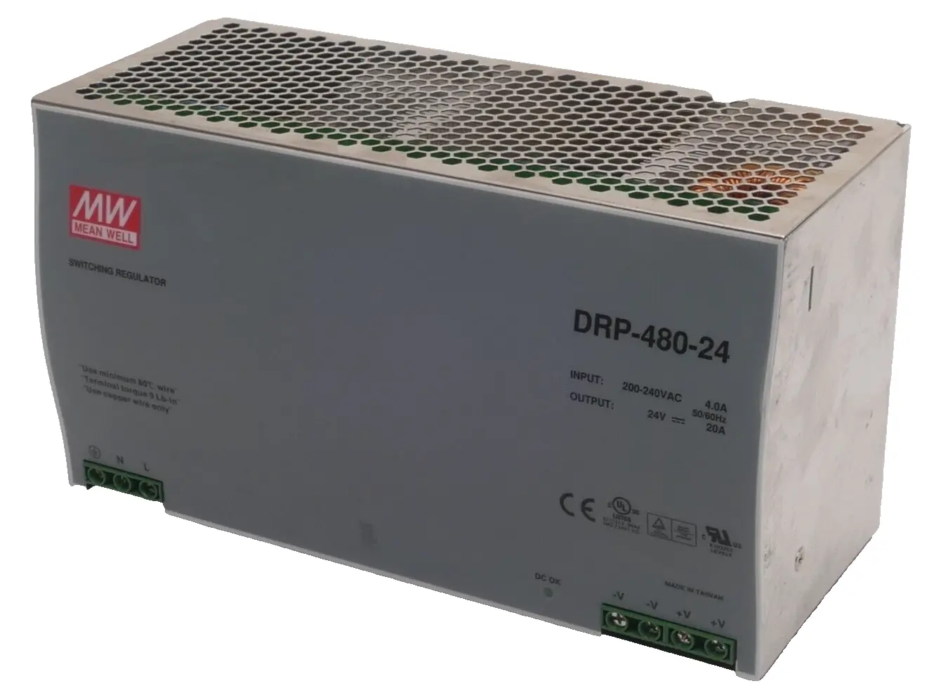Produktfoto 1 von Mean Well Hutschienen-Netzteil 480W 24V 20A | DRP-480-24