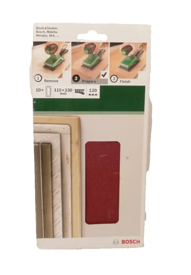 Produktfoto 1 von 10x Bosch 2609256B22 Schleifblatt 115x230mm K120 | 2609256B22-720