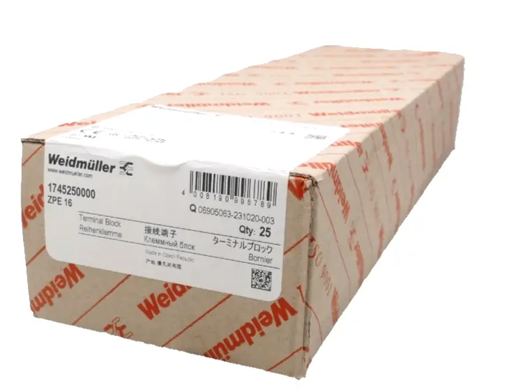 Produktfoto 1 von 25x Weidmüller Schutzleiter-Reihenklemme ZPE 16 | 1745250000