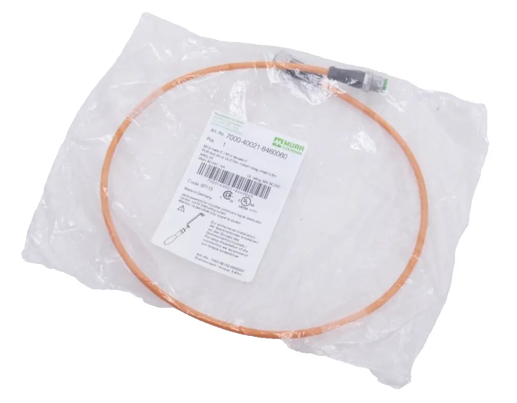 Produktfoto 1 von Murr Elektronik M12 St. 0° / M12 Bu. 0° A-kod. Kabel 0,6m | 7000-40021-8460060