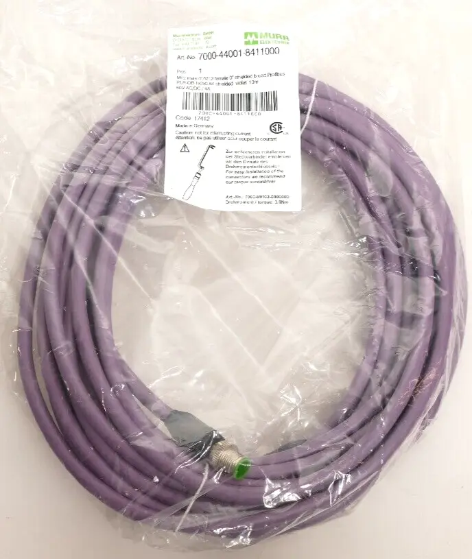 Produktfoto 1 von Murr Elektronik M12 St. 0° / M12 Bu. 0° B-kod. Kabel 10m | 7000-44001-8411000