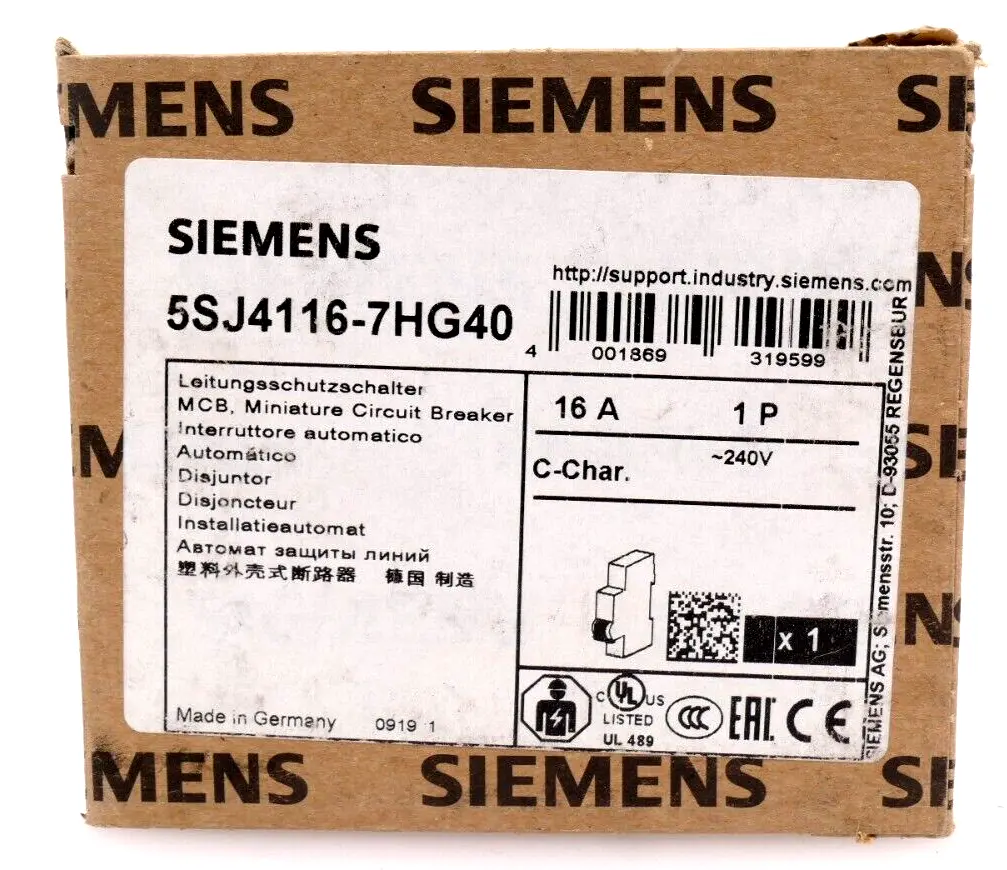 Produktfoto 1 von Siemens Leitungsschutzschalter 16A 5SJ4 116-7HG40 | 5SJ4116-7HG40