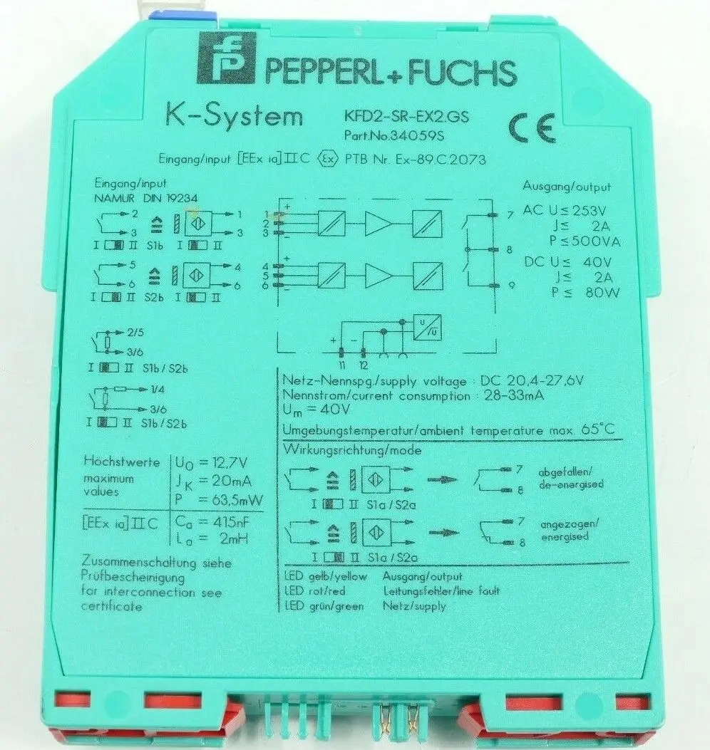 Produktfoto 1 von Pepperl + Fuchs Trennschaltverstärker KFD2-SR-Ex2.GS | 34059S