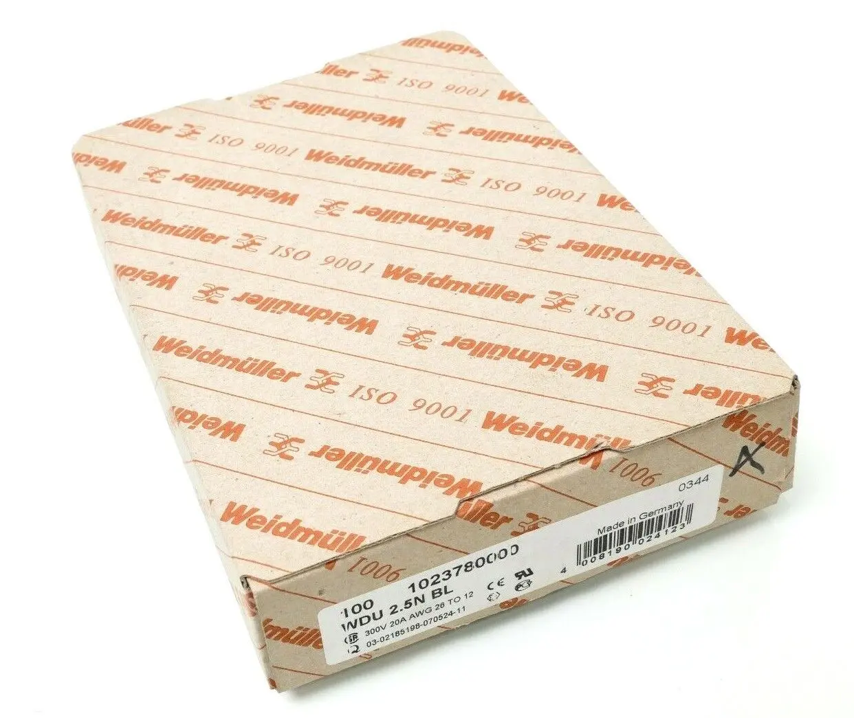 Produktfoto 1 von 100x Weidmüller Durchgangs-Reihenklemme WDU 2.5N BL | 1023780000