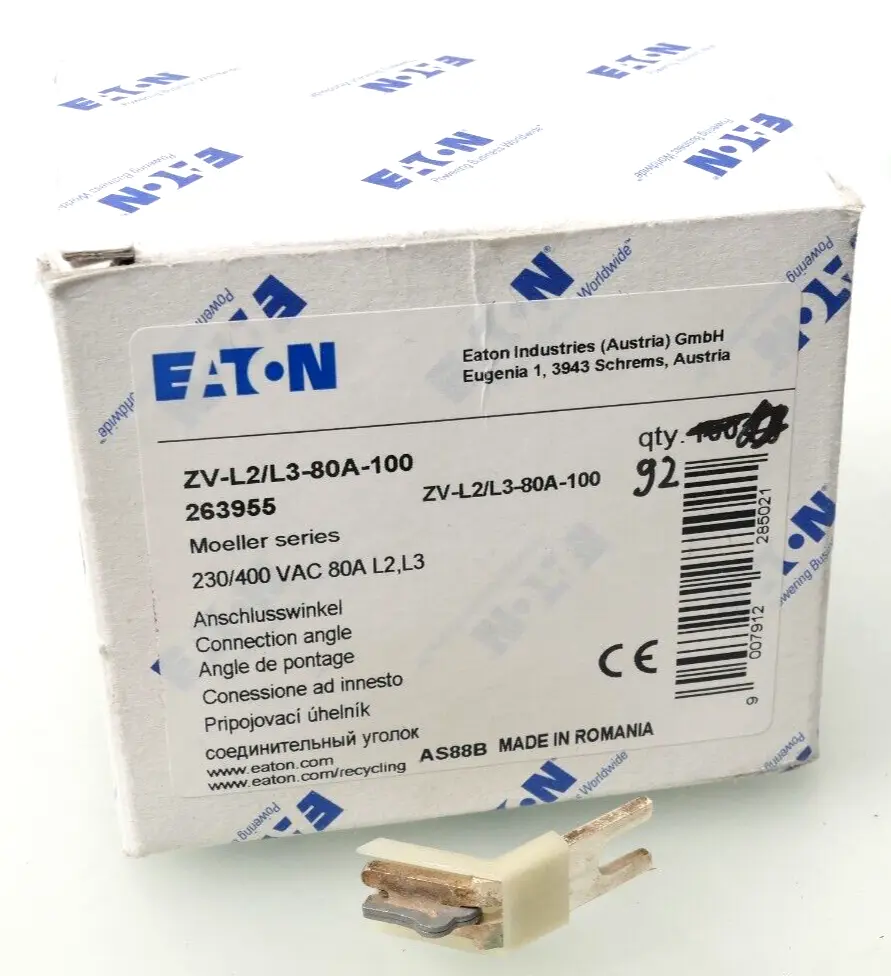 Produktfoto 1 von 92x Eaton Moeller Anschlusswinkel ZV-L2/L3-80A-100 | 263955