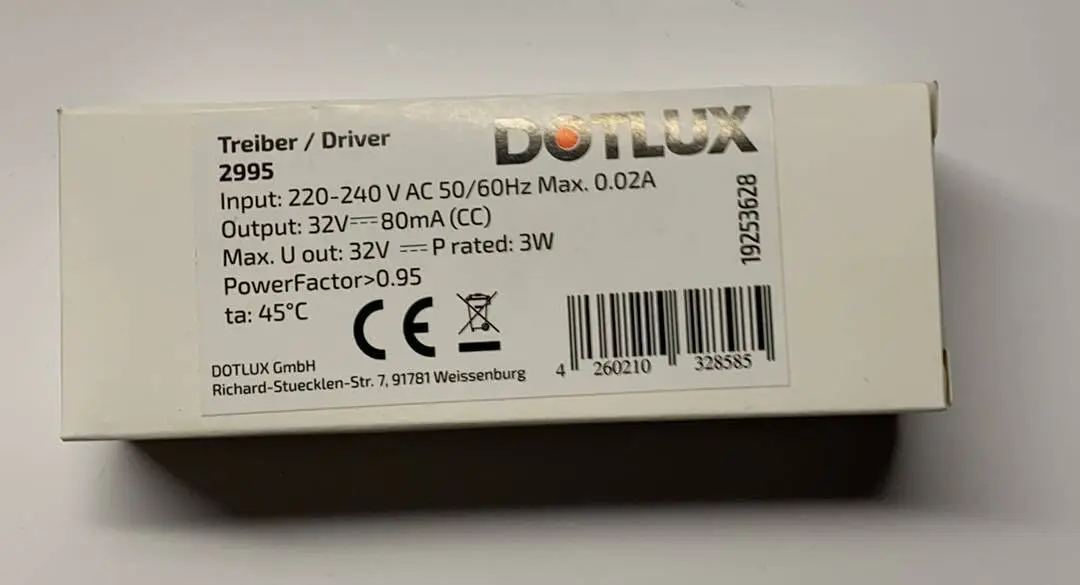 Dotlux Treiber nicht dimmbar 3W | 2995