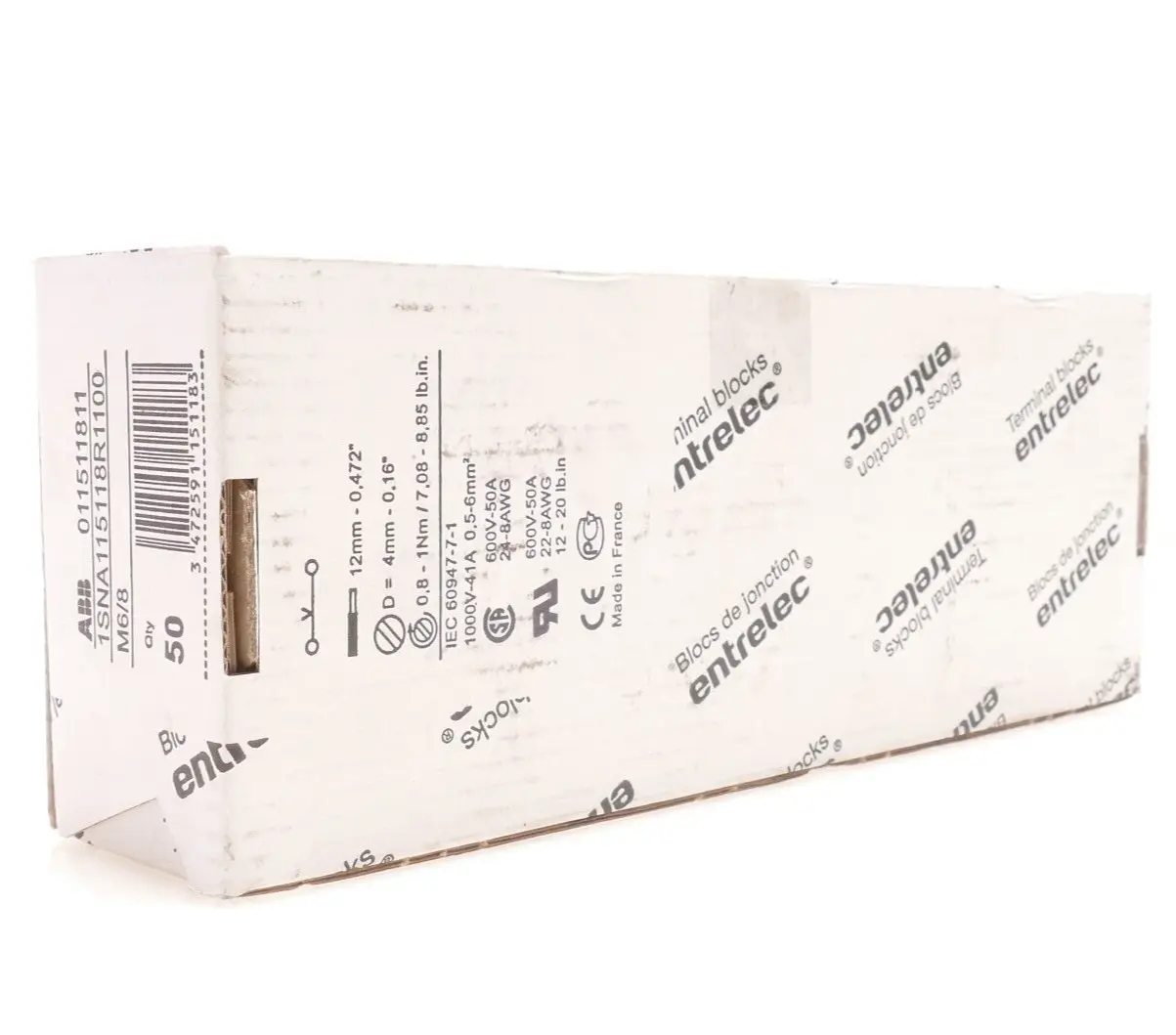 Produktfoto 1 von 50x ABB entrelec M6/8 Durchgangsklemmen | 1SNA115118R1100