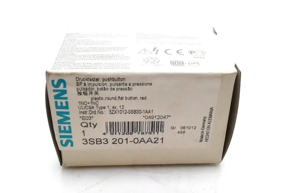 Produktfoto 1 von Siemens Drucktaster Rot 3SB3 201-0AA21 | E:03 | 3SB3201-0AA21