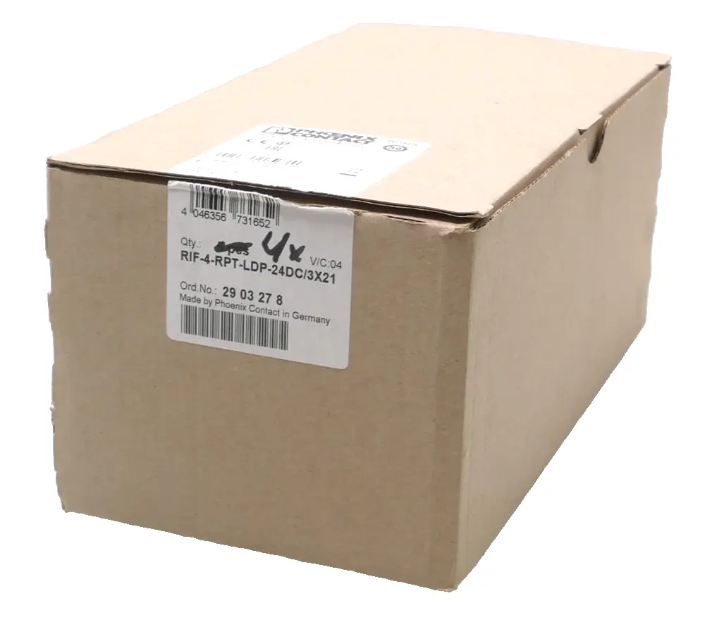 Produktfoto 1 von 4x Phoenix Contact RIF Interface Relais RIF-4-RPT-LDP-24DC/3X21 | 2903278