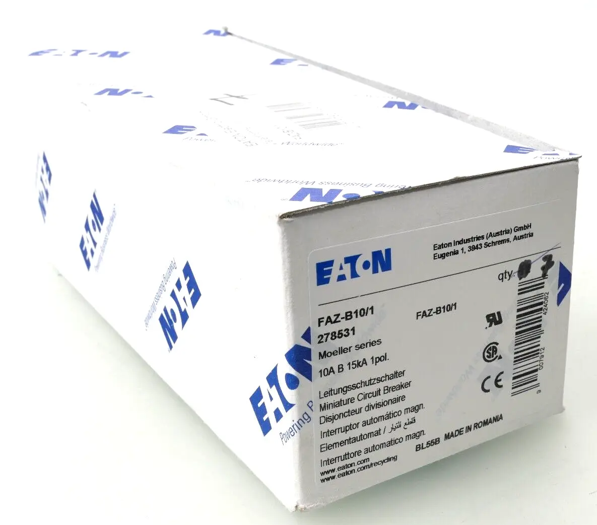 Produktfoto 1 von 7x Eaton Moeller Leitungsschutzschalter FAZ-B10/1 | 278531