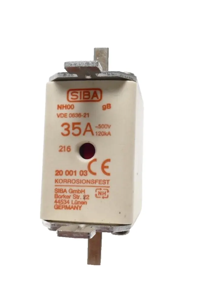 Produktfoto 1 von 5x SIBA 20 001 03 Sicherungseinsätze 35A | NH00 gB | 2000103 |   VDE 0636-21