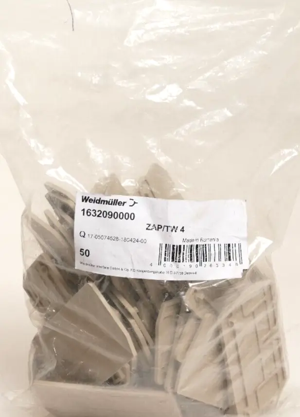 Produktfoto 1 von 50x Weidmüller Abschlussplatte ZAP/TW 4 | 1632090000
