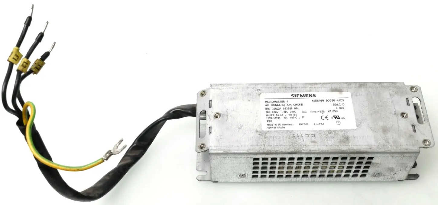 Produktfoto 1 von Siemens SINAMICS MICROMASTER AC Commutation Choke | I: E003 | 6SE6400-3CC00-4AD3