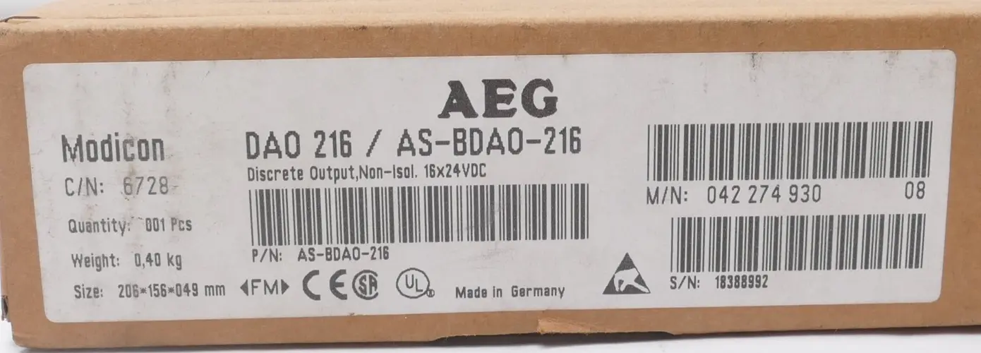 Produktfoto 1 von AEG / Schneider Automation | TSX Compact Output Module | DA0 216/AS-BDA0-216