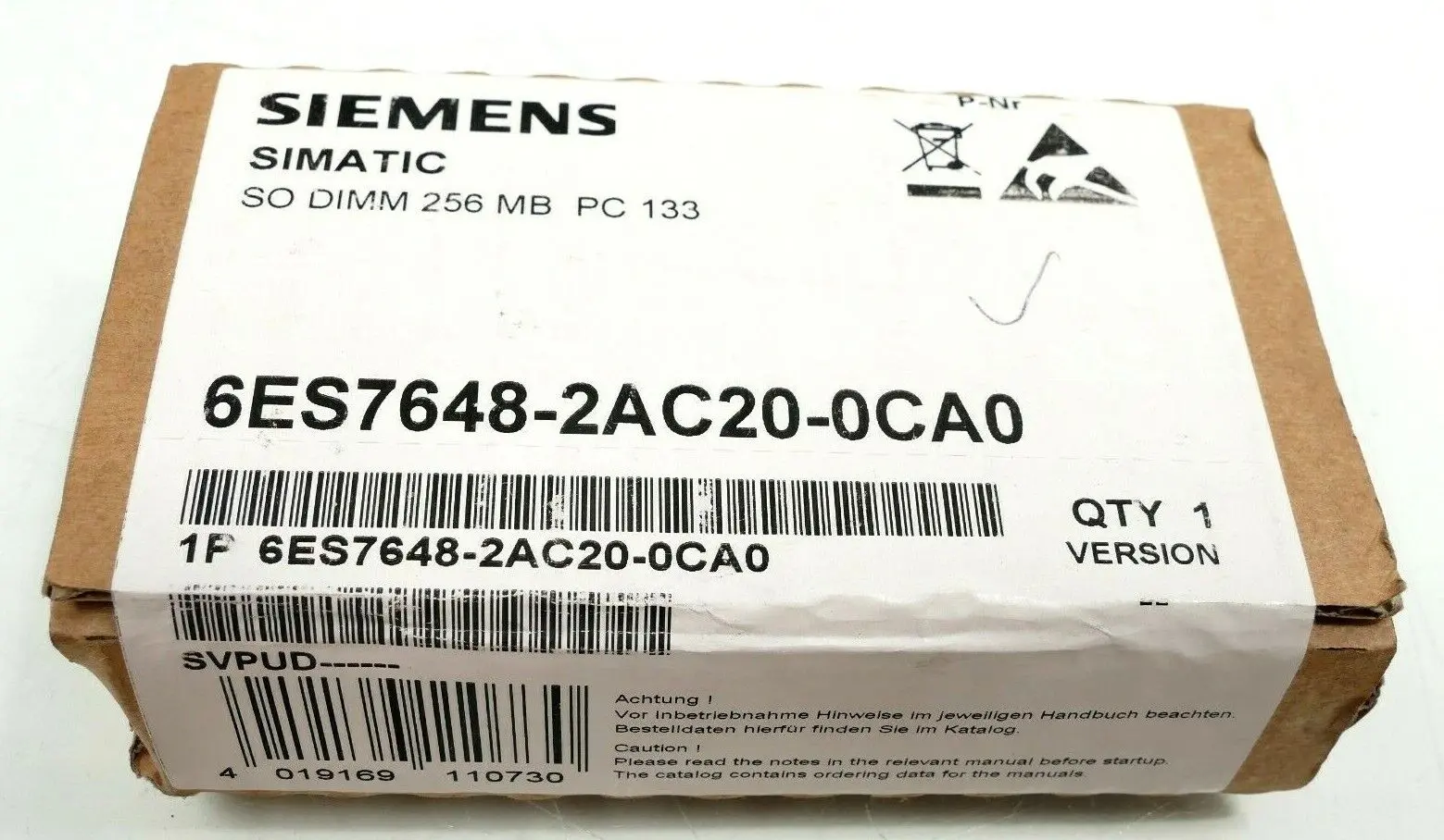 Produktfoto 1 von Siemens SIMATIC SO DIMM 256MB PC 133 | 6ES7 648-2AC20-0CA0 | 6ES7648-2AC20-0CA0