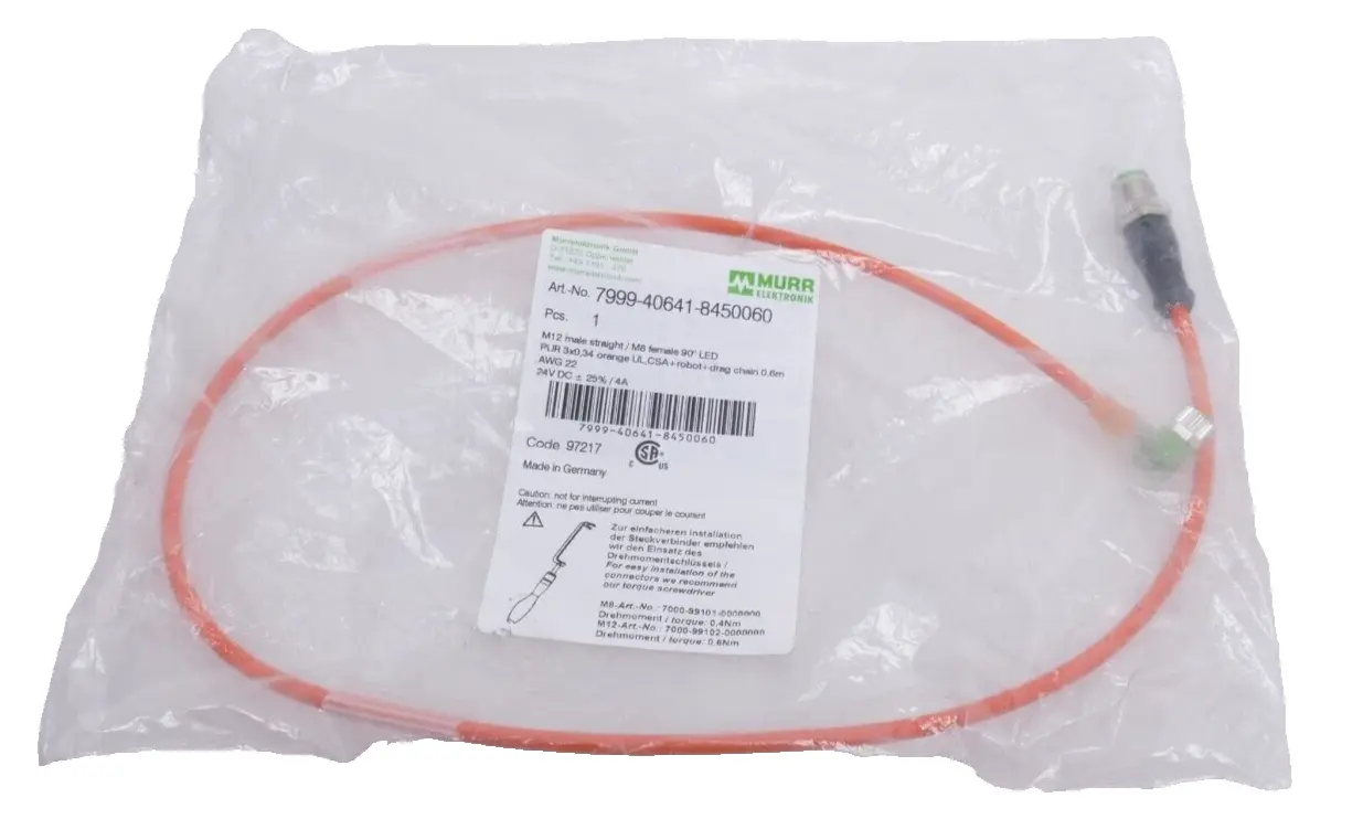 Produktfoto 1 von Murr Elektronik M12/M8 female 90°LED Kabel 0,6m | 7999-40641-8450060