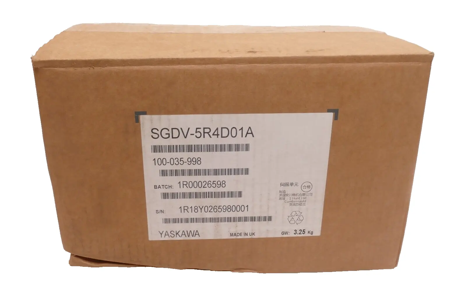 Produktfoto 1 von Yaskawa Electric 100-035-998 Servoantrieb | SGDV-5R4D01A